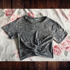 Knit Cropped T-Shirt